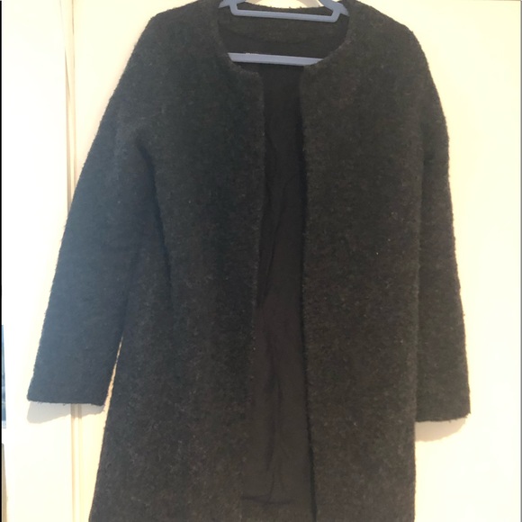 Brandy Melville Jackets & Blazers - Brandy Melville boiled-wool long grey coat